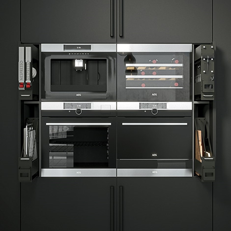 Integrated storage for kitchen accessories