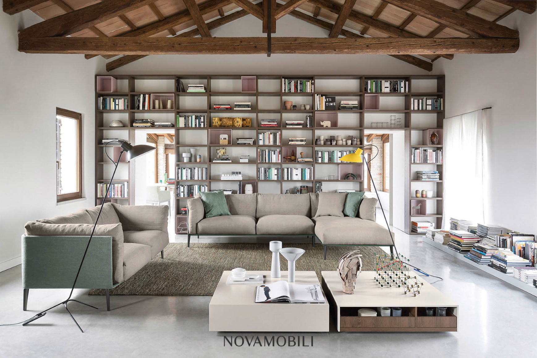 Wall 30 wall system in rovere brown